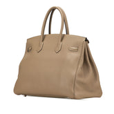 エルメス バーキン35 ハンドバッグ トゥルティエールグレー シルバー金具 トゴ レディース HERMES 【中古】